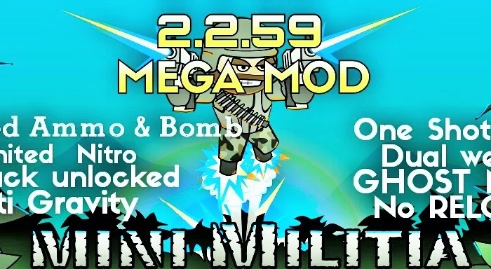 Mini Militia 4.2.8 Mega Mod Pro Pack One shot kill mod+ Unlimited Nitro