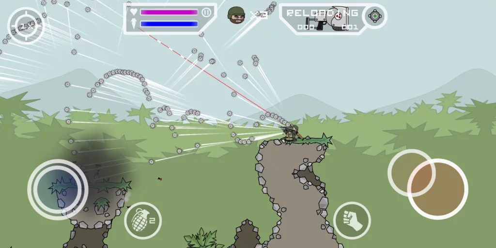 Mini Militia Death Sprayer Mod Apk with Saw Cutter